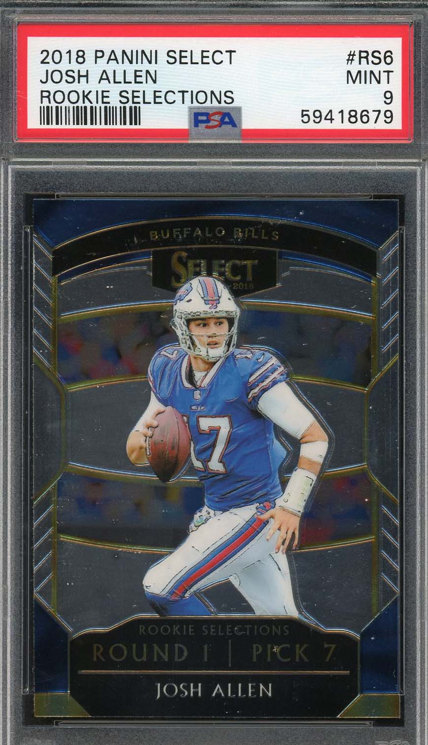 Josh Allen 2018 Panini Select Rookie Sensations Card RC #RS6 Graded PSA 9