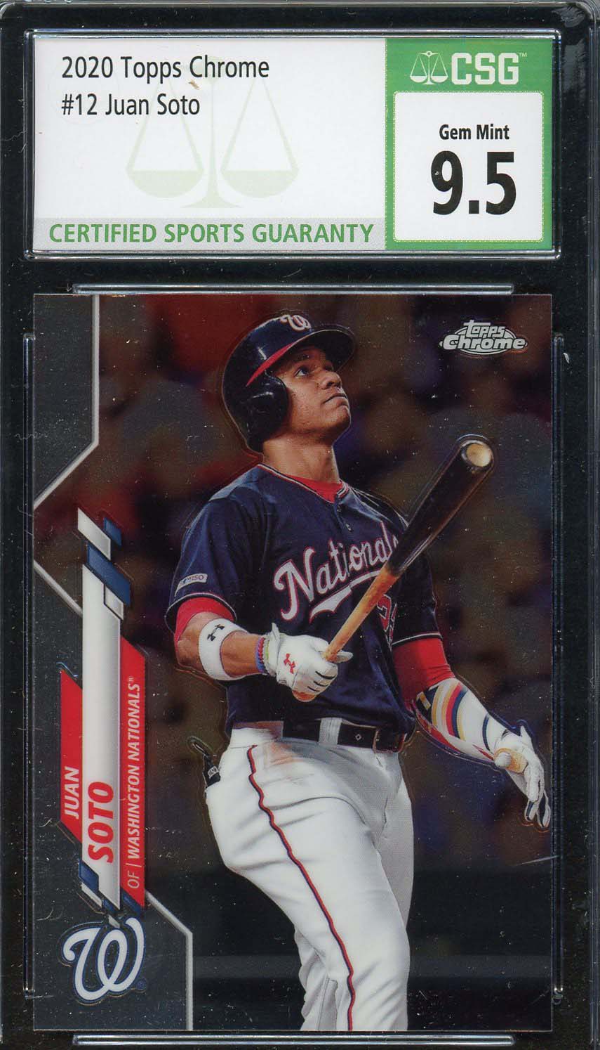 Juan Soto 2020 Topps Chrome Baseball Card #12 Graded CSG 9.5