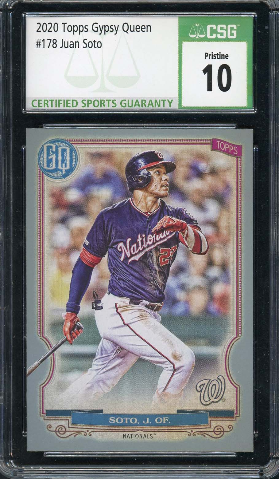 Juan Soto 2020 Topps Gypsy Queen Baseball Card #178 Graded CSG 10 Juan Soto 2020 Topps Gypsy Queen Baseball Card #178 Graded CSG 10