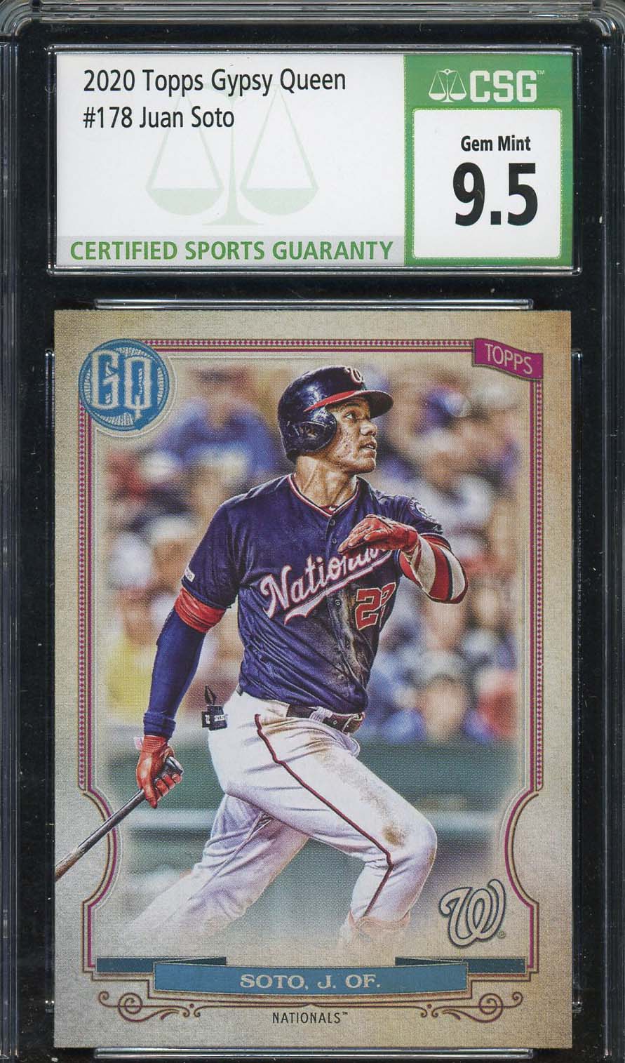 Juan Soto 2020 Topps Gypsy Queen Baseball Card #178 Graded CSG 9.5 Juan Soto 2020 Topps Gypsy Queen Baseball Card #178 Graded CSG 9.5