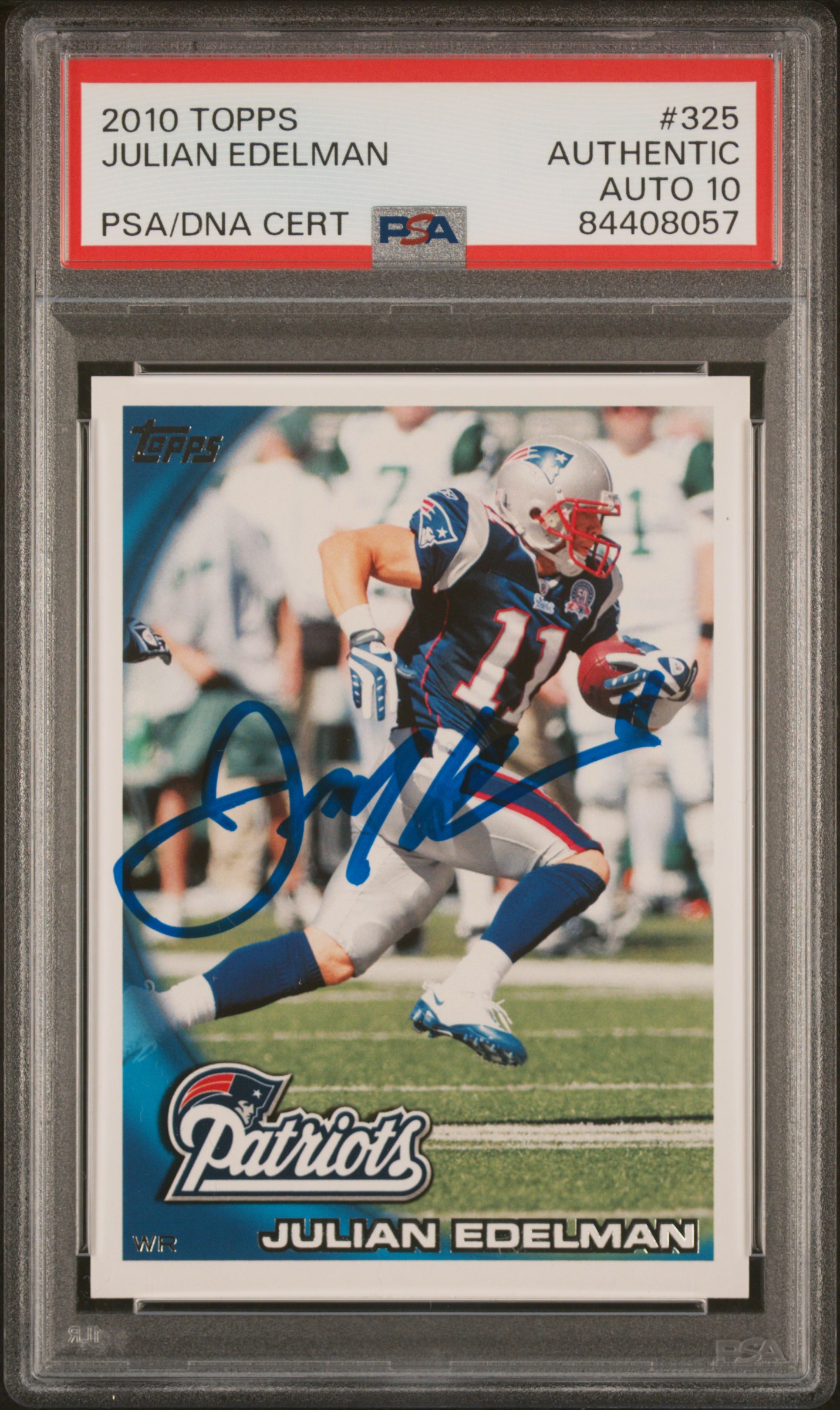 Julian Edelman 2010 Topps Signed Rookie Card #325 Auto Graded PSA 10 84408057
