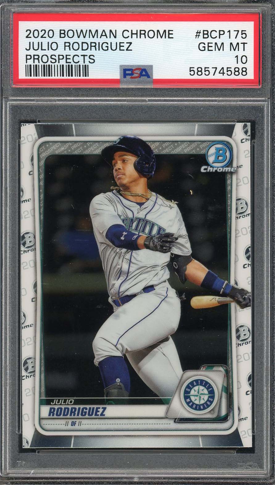 Julio Rodriguez 2020 Bowman Chrome Baseball Rookie Card #BCP175 Graded PSA 10