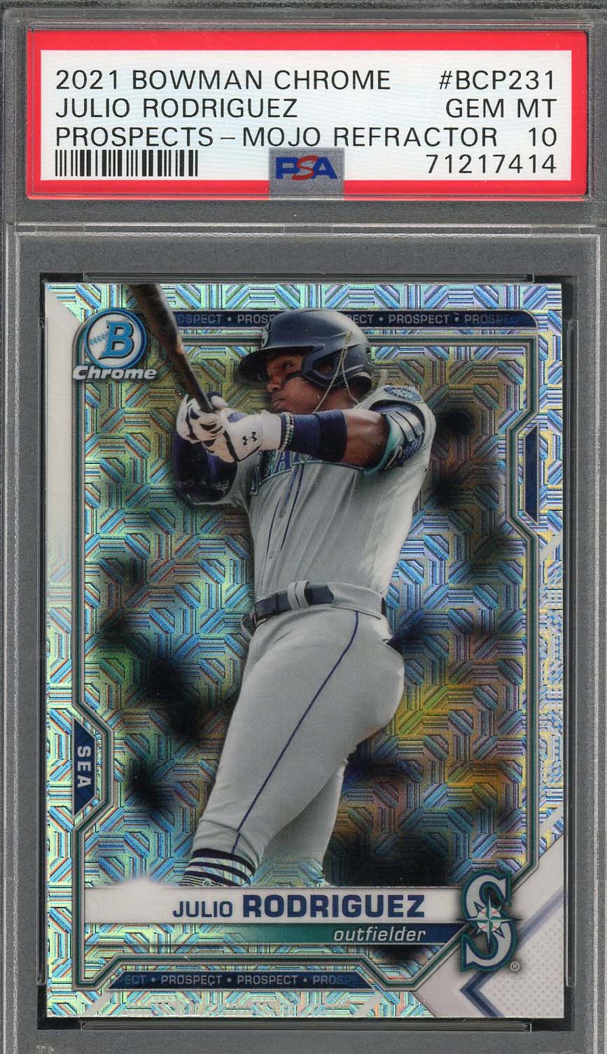 Julio Rodriguez 2021 Bowman Chrome Mojo Refractor Rookie Card #BCP231 PSA 10