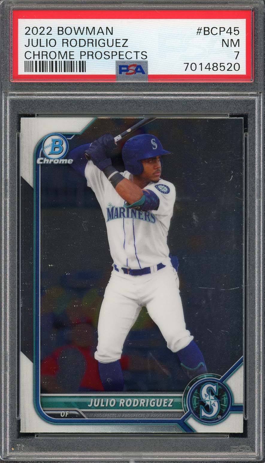 Julio Rodriguez 2022 Bowman Chrome Prospects Rookie Card #BCP45 Graded PSA 7