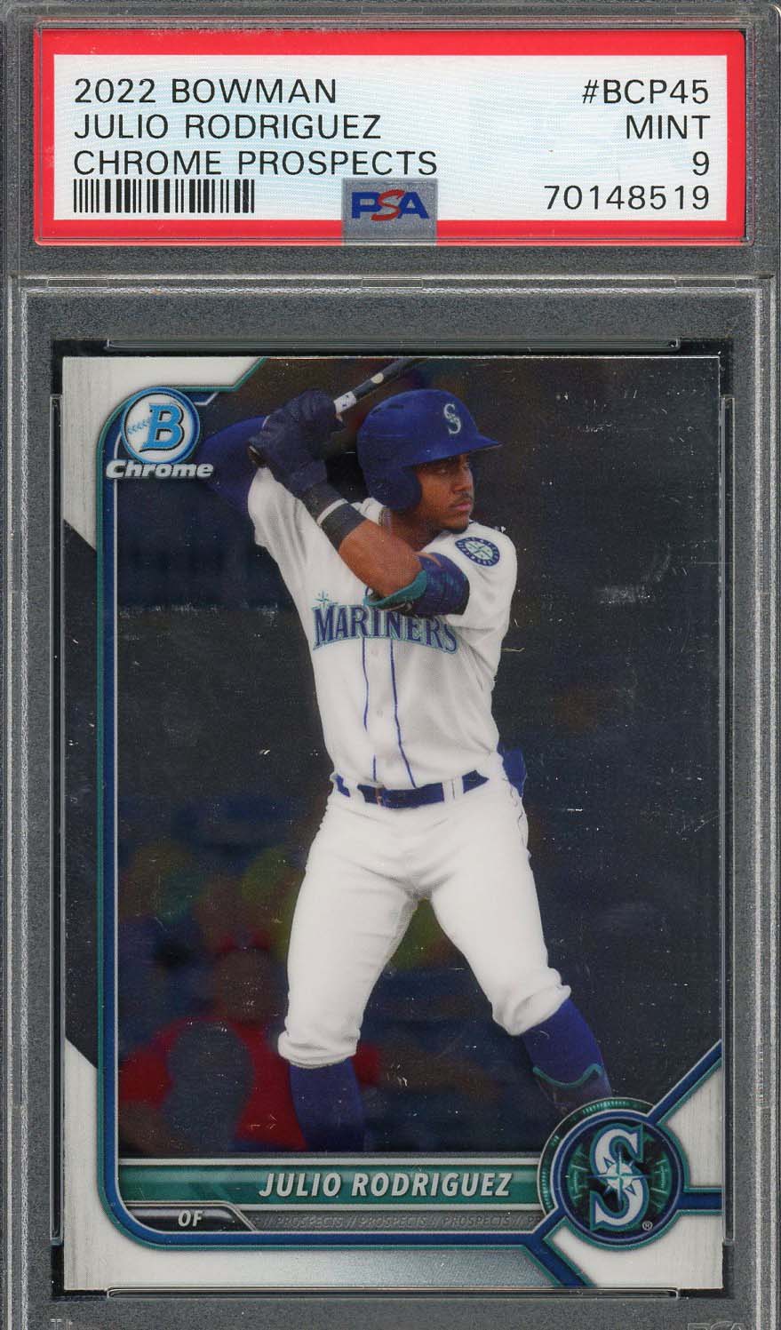 Julio Rodriguez 2022 Bowman Chrome Prospects Rookie Card #BCP45 Graded PSA 9