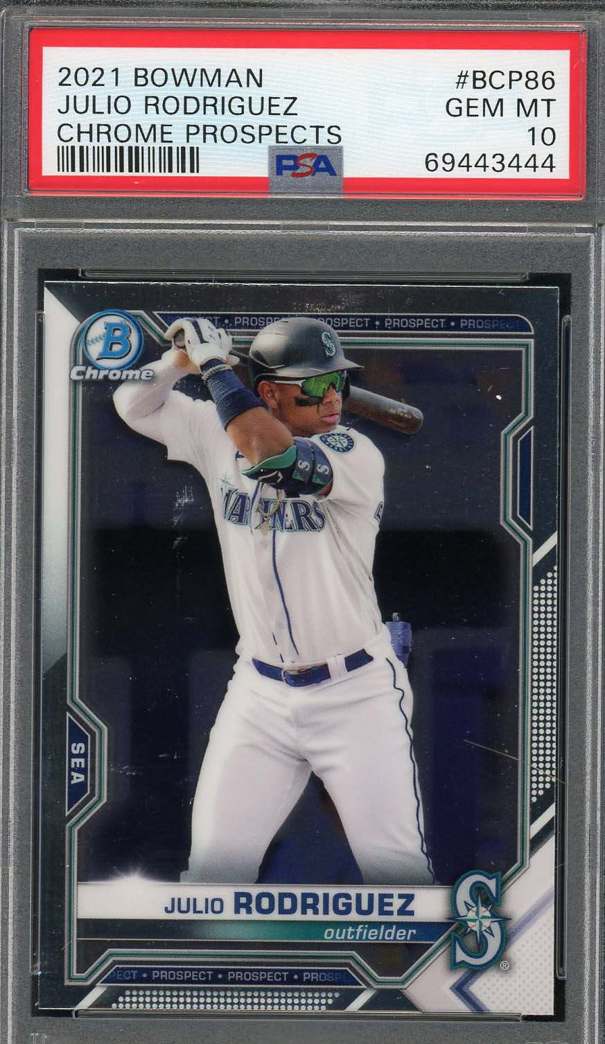 Julio Rodriguez 2021 Bowman Chrome Prospects Rookie Card #BCP86 Graded PSA 10