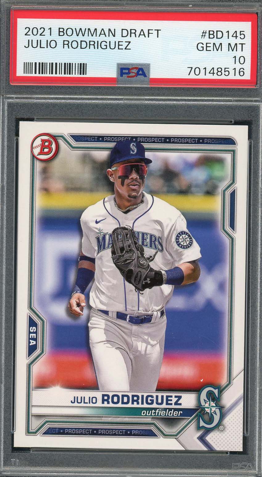 Julio Rodriguez 2021 Bowman Draft Baseball Rookie Card #BD145 Graded PSA 10