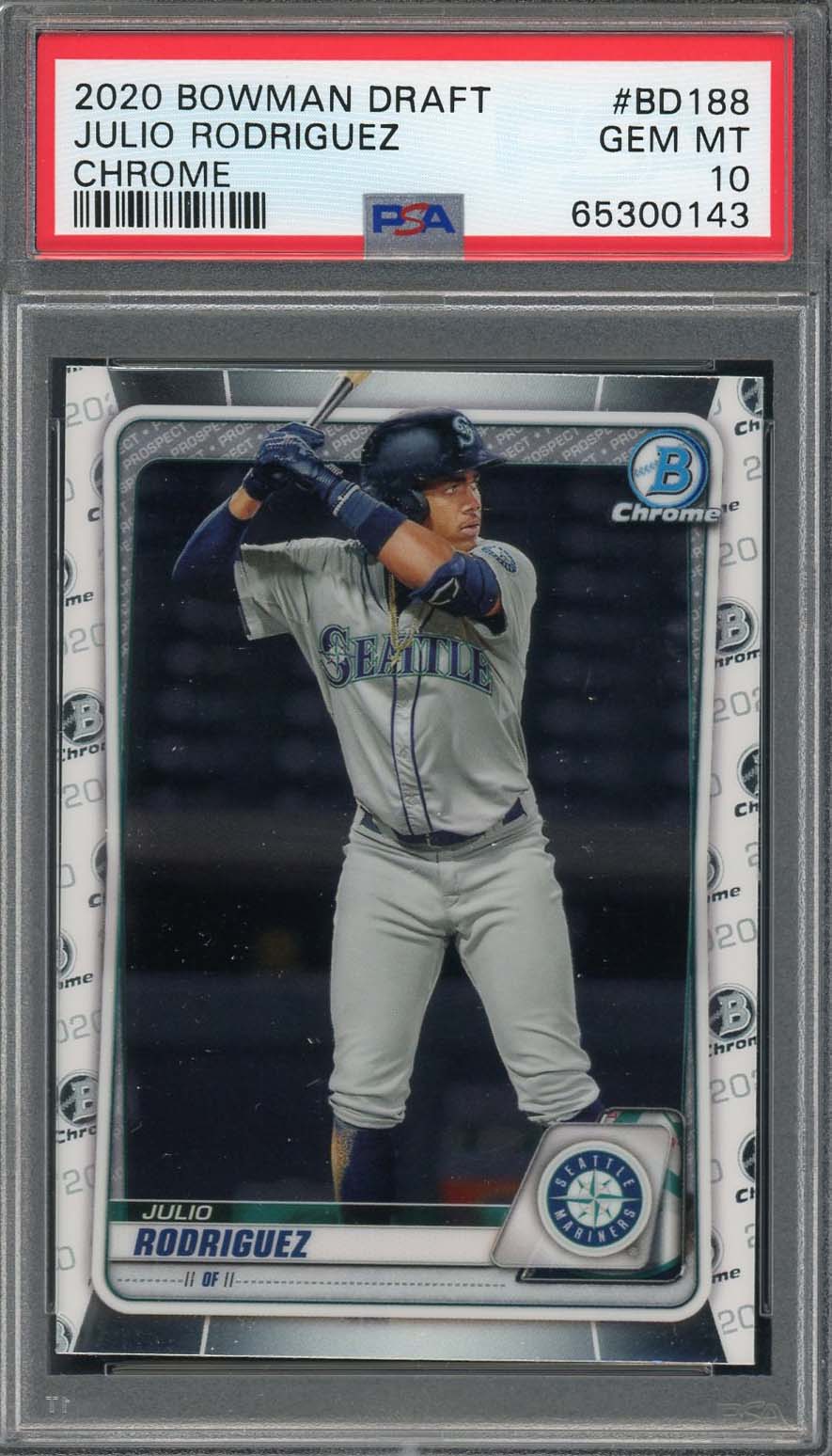 Julio Rodriguez 2020 Bowman Draft Chrome Baseball Rookie Card RC #BD188 PSA 10