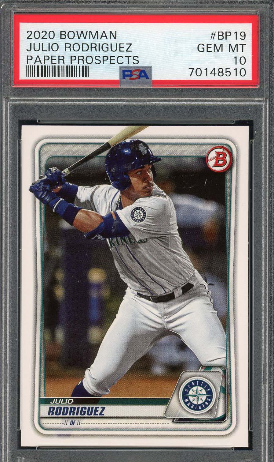 Julio Rodriguez 2020 Bowman Paper Prospects Rookie Card #BP19 Graded PSA 10