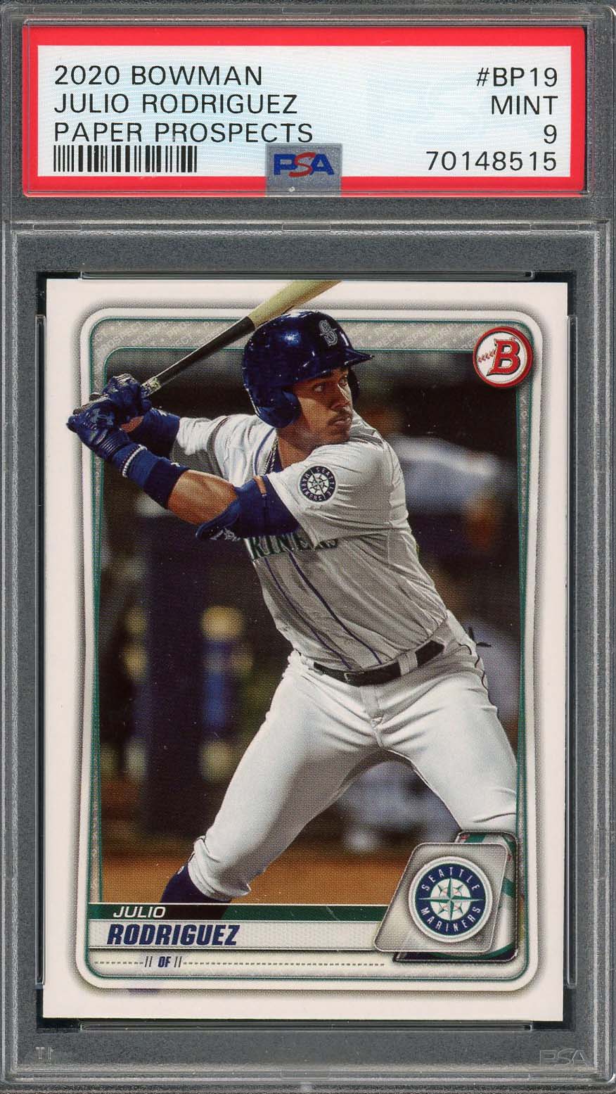 Julio Rodriguez 2020 Bowman Paper Prospects Rookie Card #BP19 Graded PSA 9