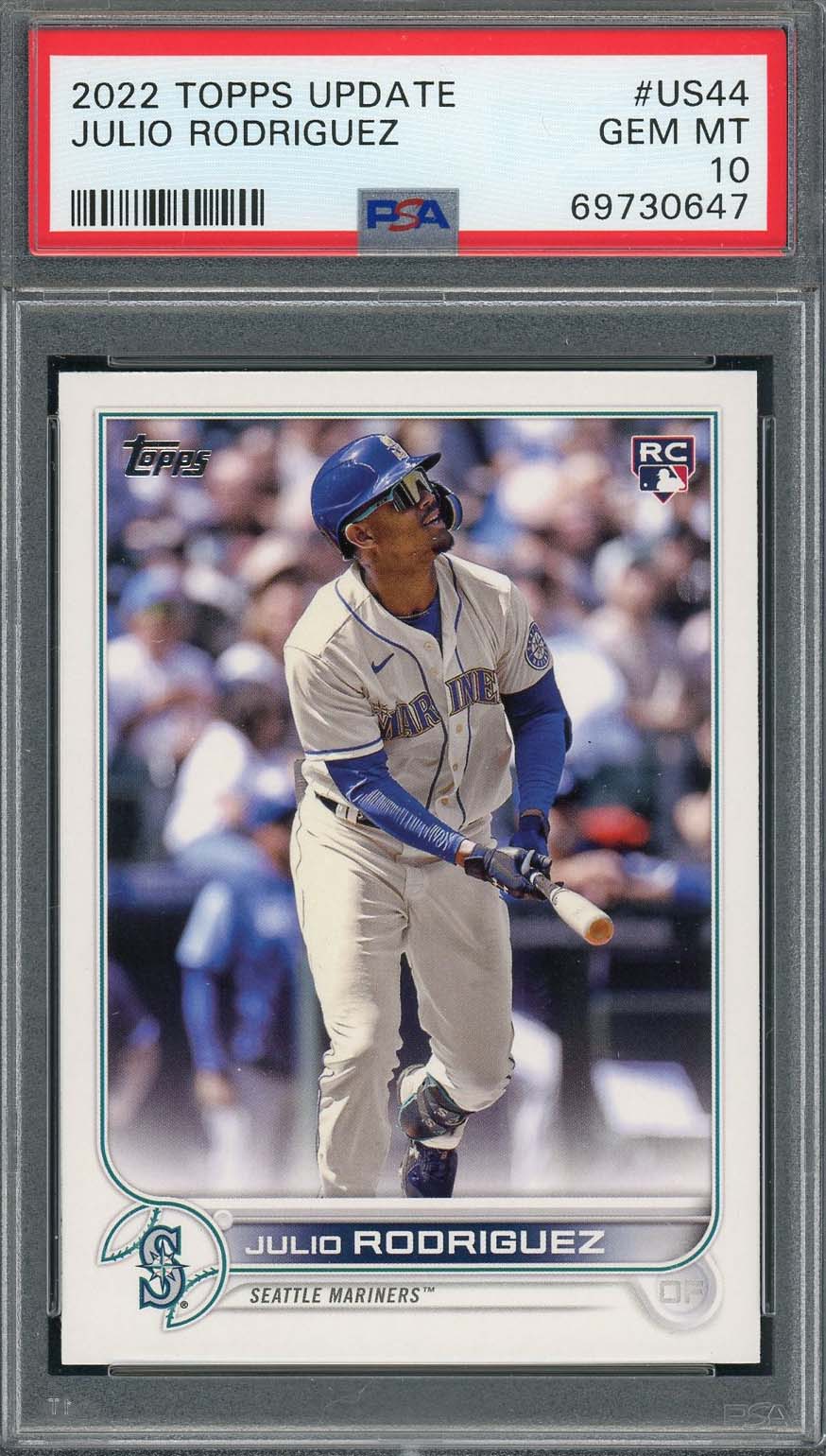 Julio Rodriguez 2022 Topps Update Baseball Rookie Card RC #US44 Graded PSA 10