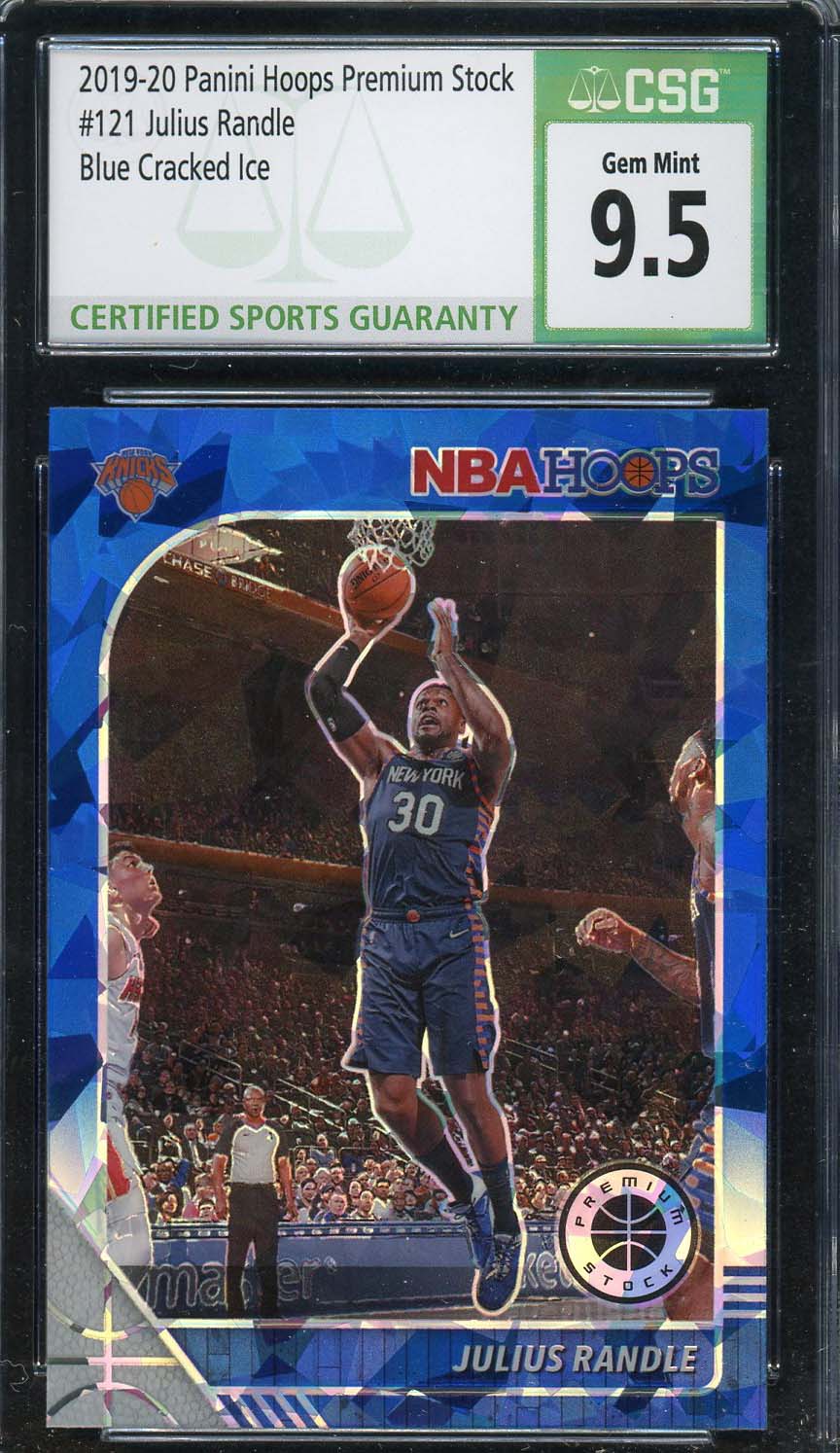 Julius Randle 2019-20 Panini Hoops Premium Stock Blue Cracked Ice #54 CSG 9.5 Julius Randle 2019-20 Panini Hoops Premium Stock Blue Cracked Ice #54 CSG 9.5