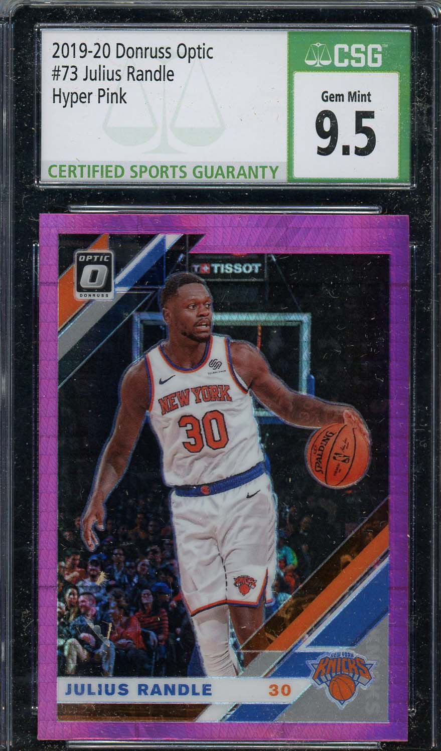 Julius Randle 2019-20 Donruss Optic Hyper Pink Basketball Card #73 CSG 9.5