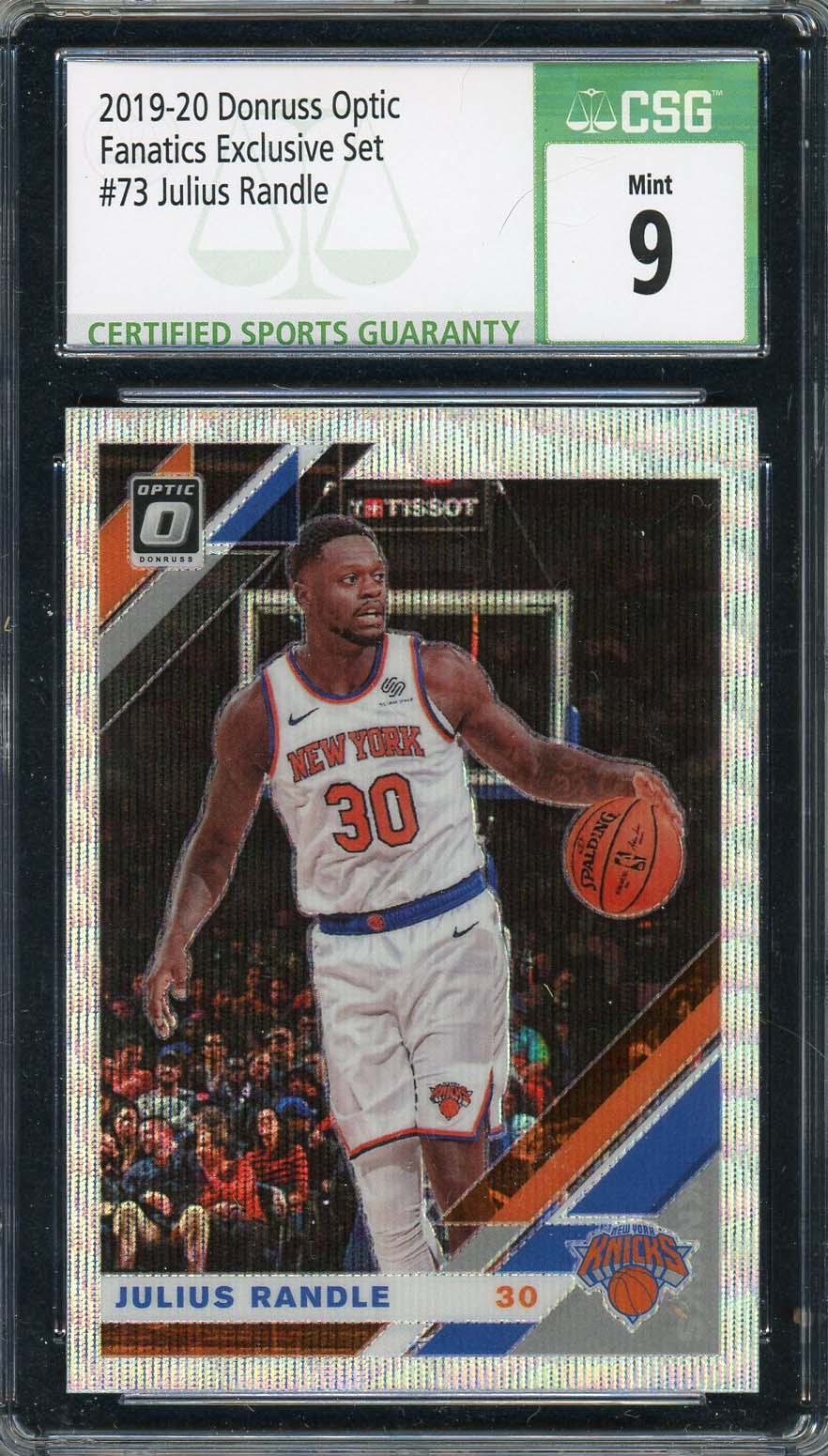 Julius Randle 2019-20 Donruss Optic Fanatics Exclusive Basketball Card #73 CSG 9 Julius Randle 2019-20 Donruss Optic Fanatics Exclusive Basketball Card #73 CSG 9