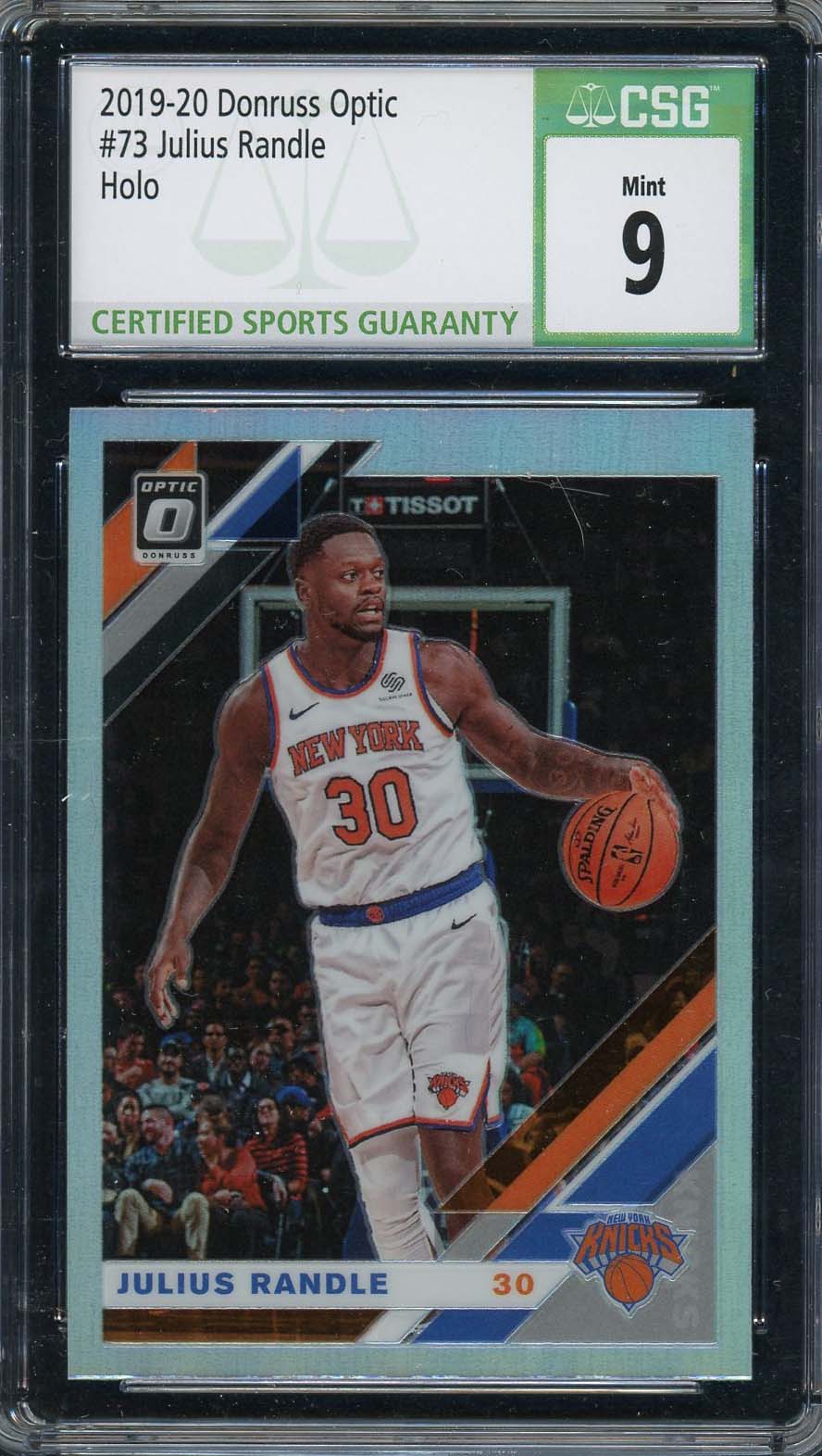 Julius Randle 2019-20 Donruss Optic Hologram Basketball Card #73 CSG 9 Julius Randle 2019-20 Donruss Optic Hologram Basketball Card #73 CSG 9