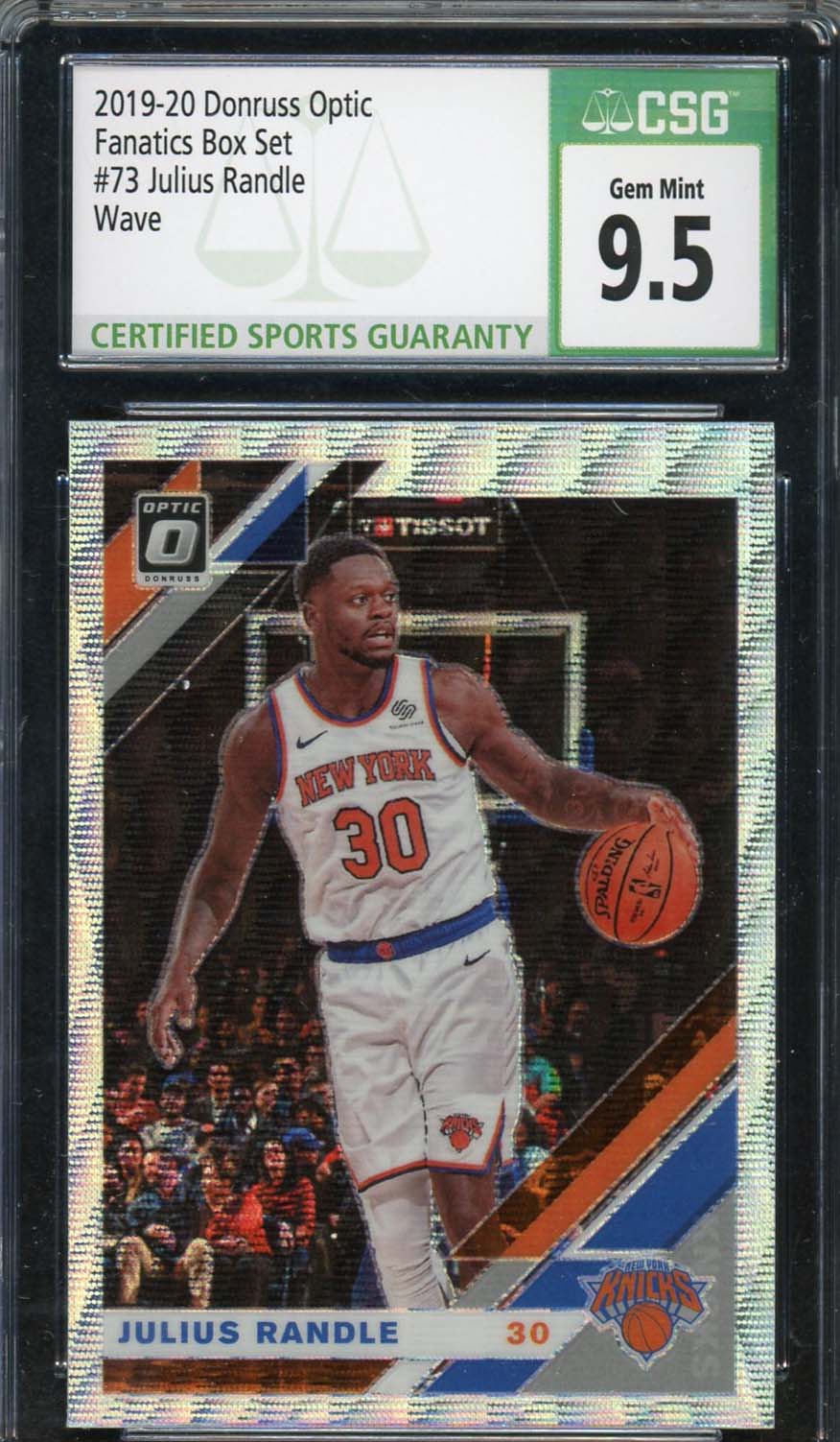 Julius Randle 2019-20 Donruss Optic Fanatics Exclusive Wave Card #73 CSG 9.5