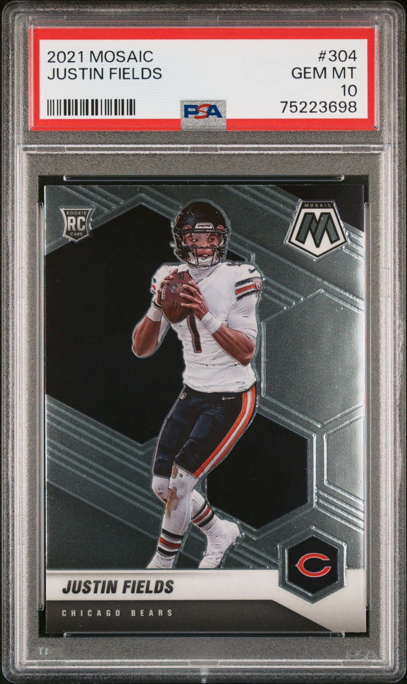 Justin Fields 2021 Panini Mosaic Football Rookie Card #304 Graded PSA 10