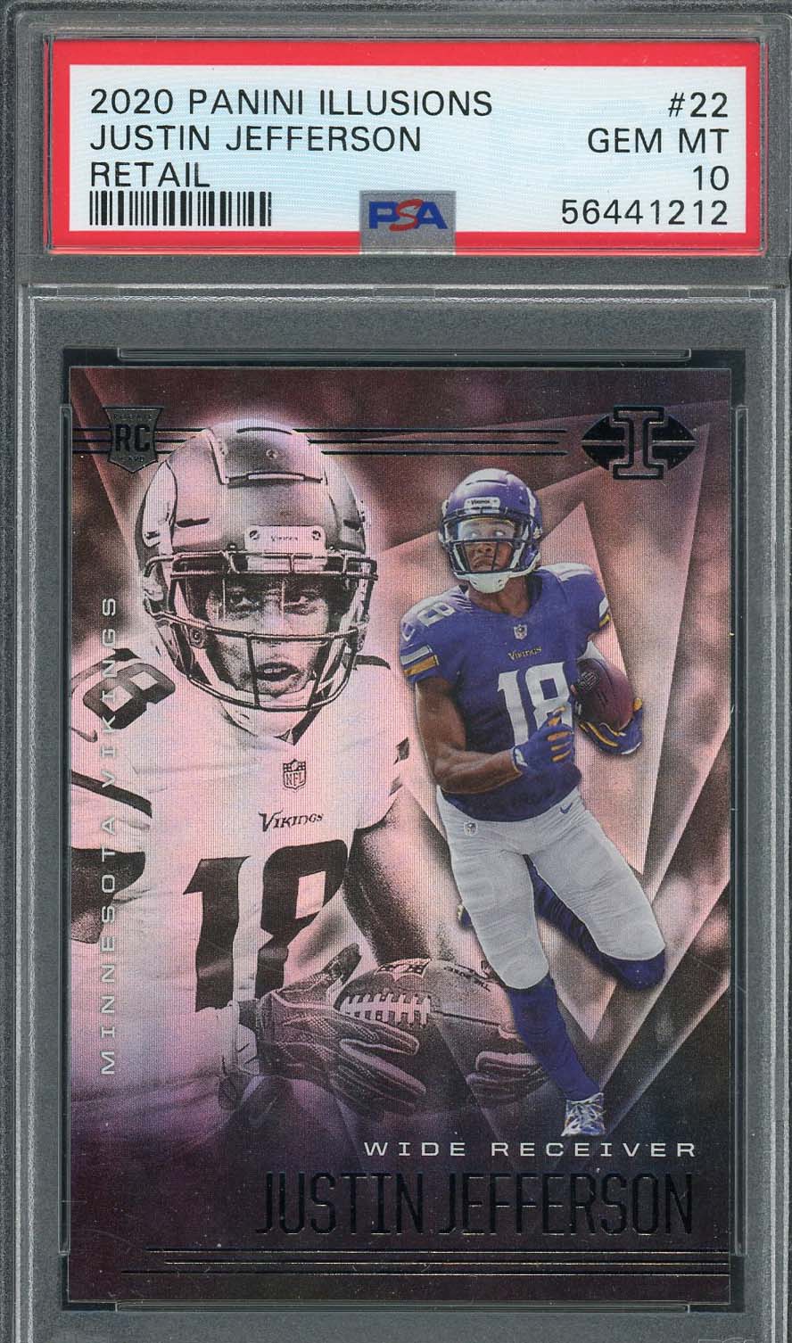 Justin Jefferson 2020 Panini Illusions Retail Rookie Card RC #22 Graded PSA 10