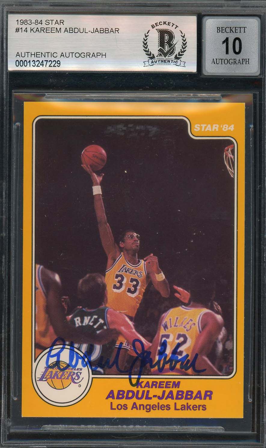 Kareem Abdul-Jabbar 1983 Star Autographed Basketball Card #14 Graded BGS 10 Kareem Abdul-Jabbar 1983 Star Autographed Basketball Card #14 Graded BGS 10