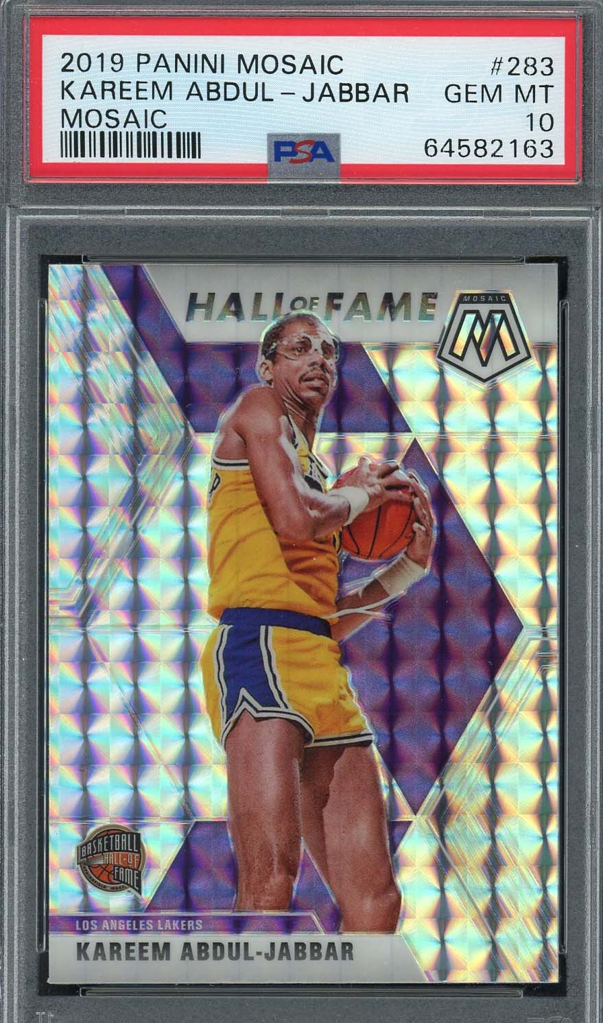 Kareem Abdul-Jabbar 2019 Panini Mosaic Silver Prizm Basketball Card #283 PSA 10