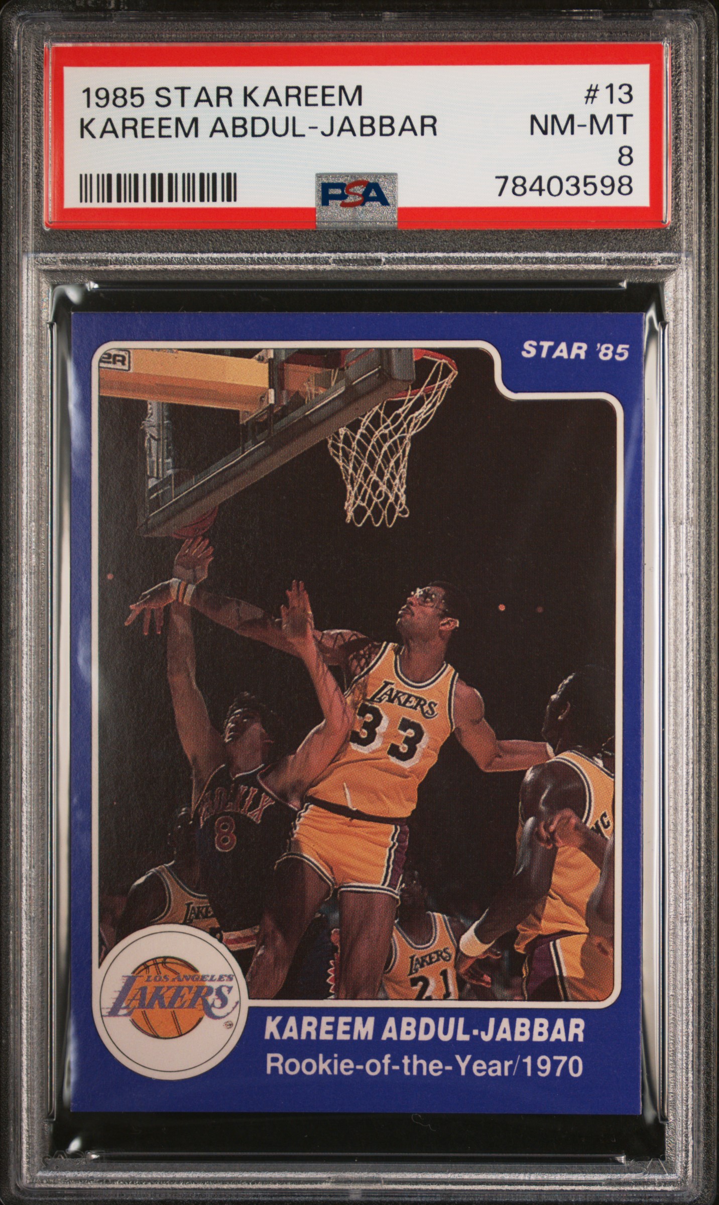 Kareem Abdul-Jabbar 1985 Star Basketball Card #13 Graded PSA 8