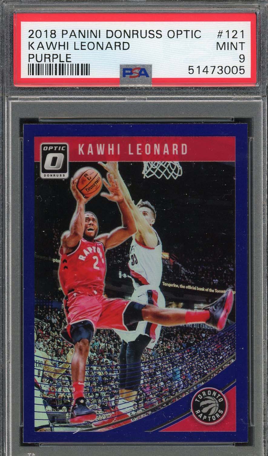 Kawhi Leonard 2019 Panini Donruss Optic Purple Basketball Card #121 PSA 9 Kawhi Leonard 2019 Panini Donruss Optic Purple Basketball Card #121 PSA 9