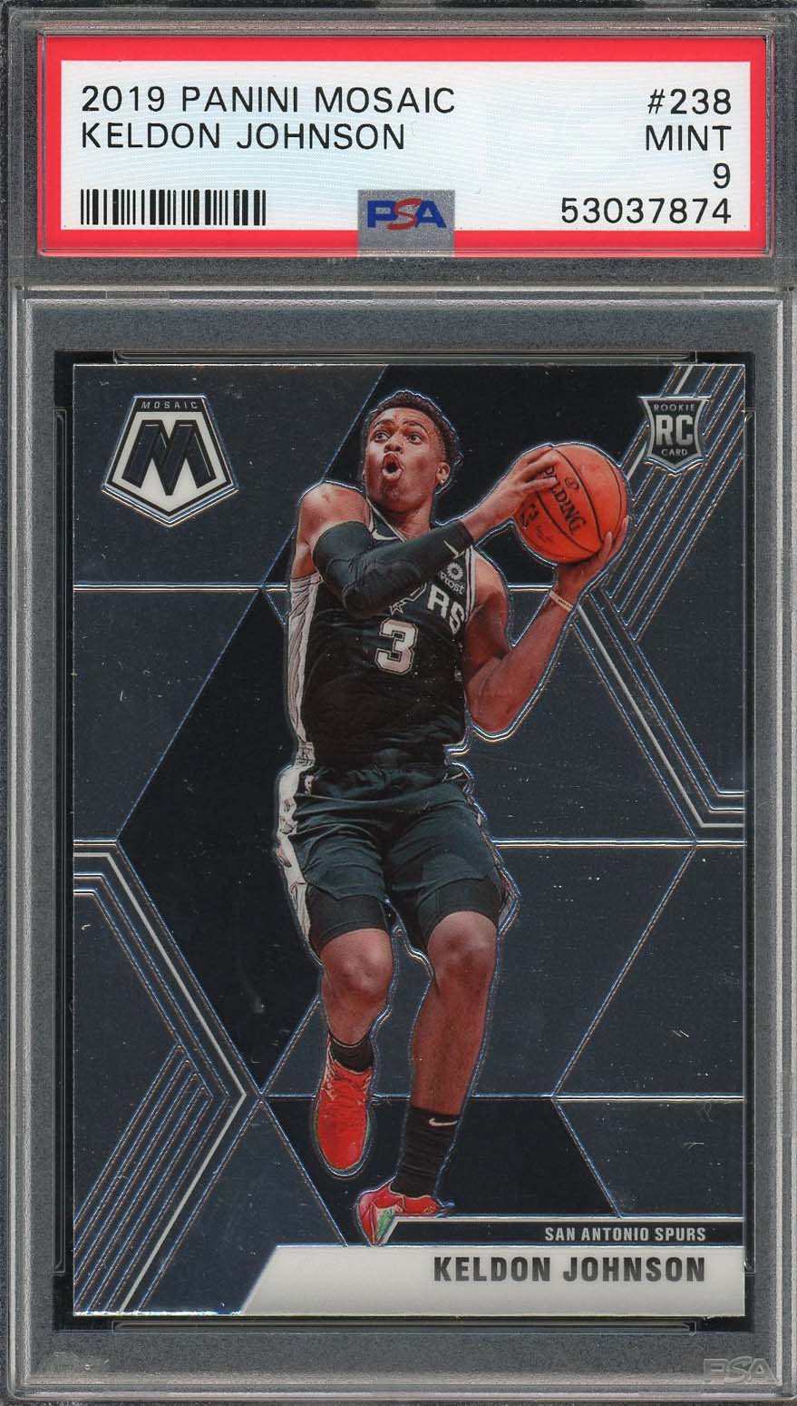 Keldon Johnson 2019 Panini Mosaic Basketball Rookie Card #238 PSA 9