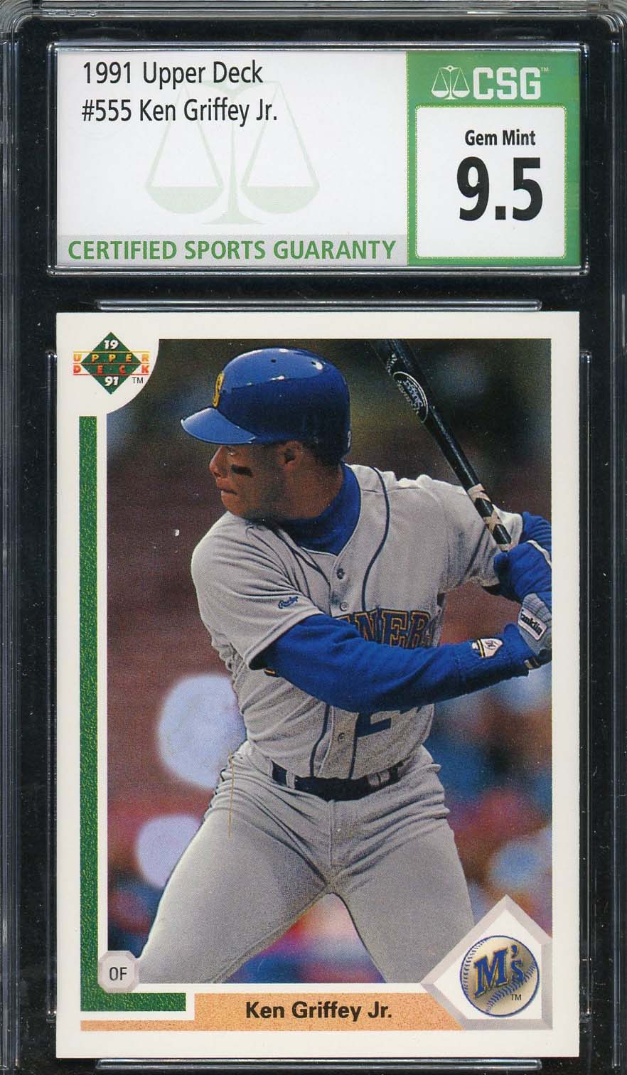 Ken Griffey Jr 1991 Upper Deck Baseball Card #555 Graded CSG 9.5 Ken Griffey Jr 1991 Upper Deck Baseball Card #555 Graded CSG 9.5