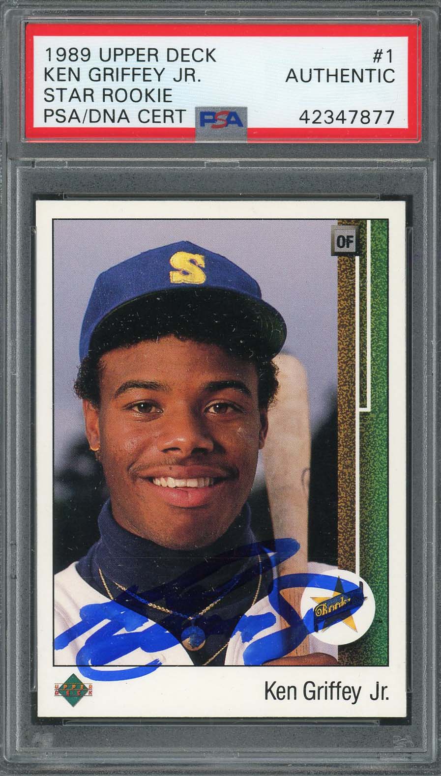 Ken Griffey Jr Autographed 1989 Upper Deck Signed Star Rookie Card PSA DNA