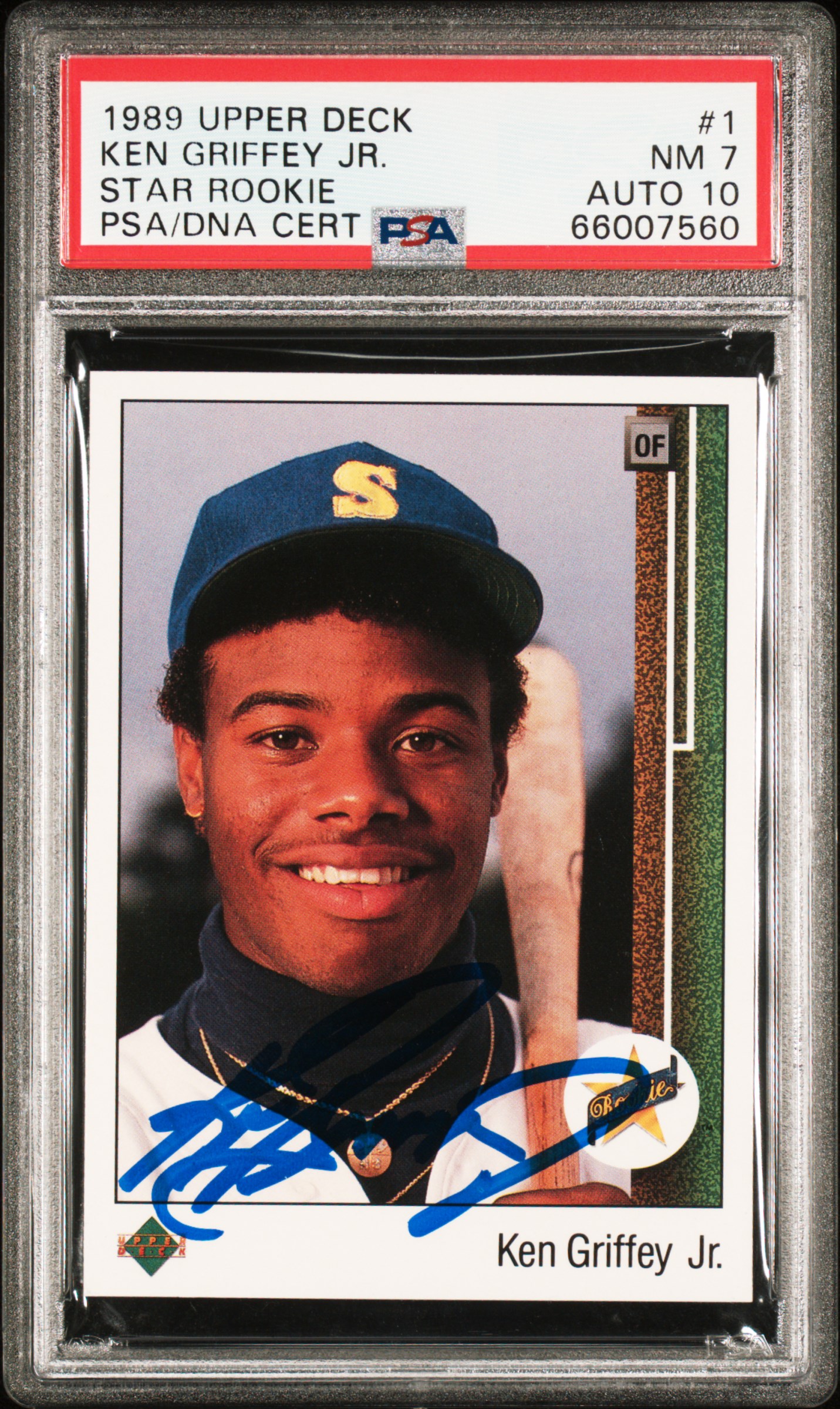 Ken Griffey Jr 1989 Upper Deck Signed Rookie Card #1 Auto Graded PSA 10 66007560