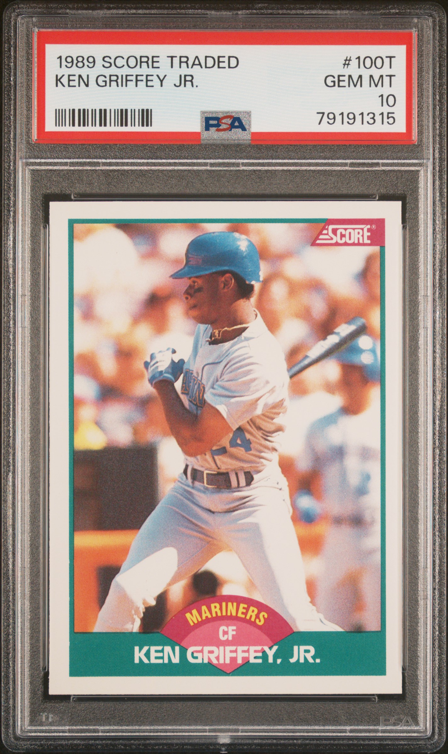Ken Griffey Jr 1989 Score Traded Baseball Rookie Card #100T Graded PSA 10