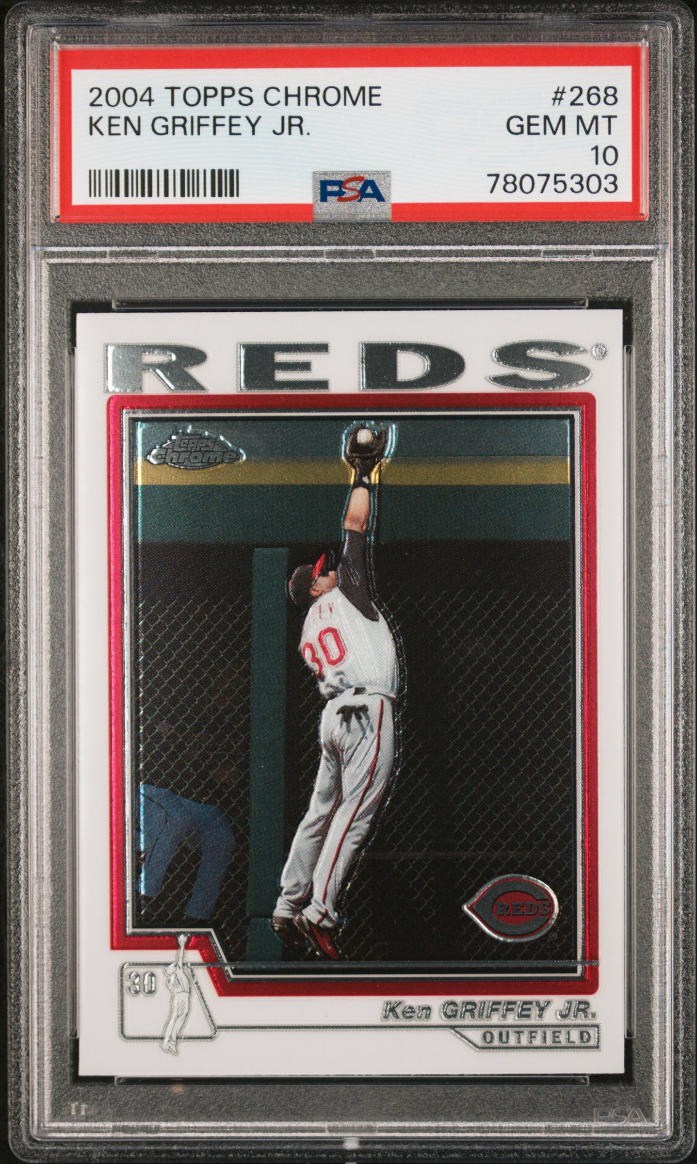 Ken Griffey Jr 2004 Topps Chrome Baseball Card #268 Graded PSA 10