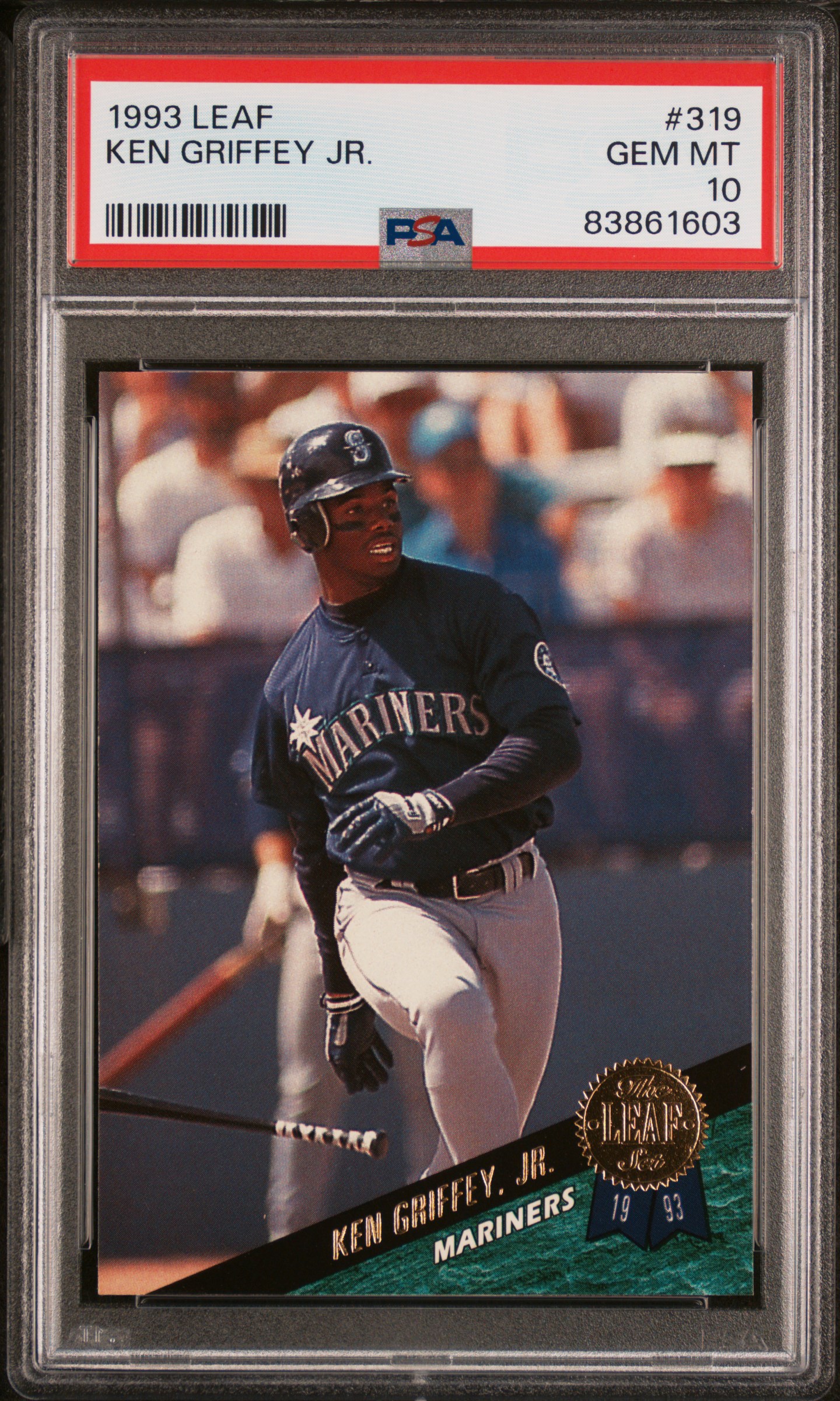 Ken Griffey Jr 1993 Leaf Baseball Card #319 Graded PSA 10