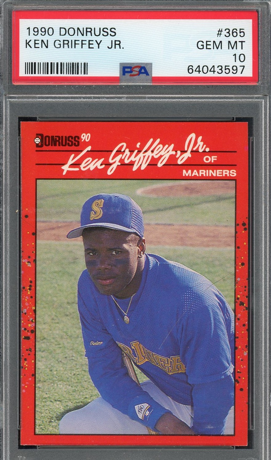 Ken Griffey Jr 1990 Donruss Baseball Card #365 Graded PSA 10