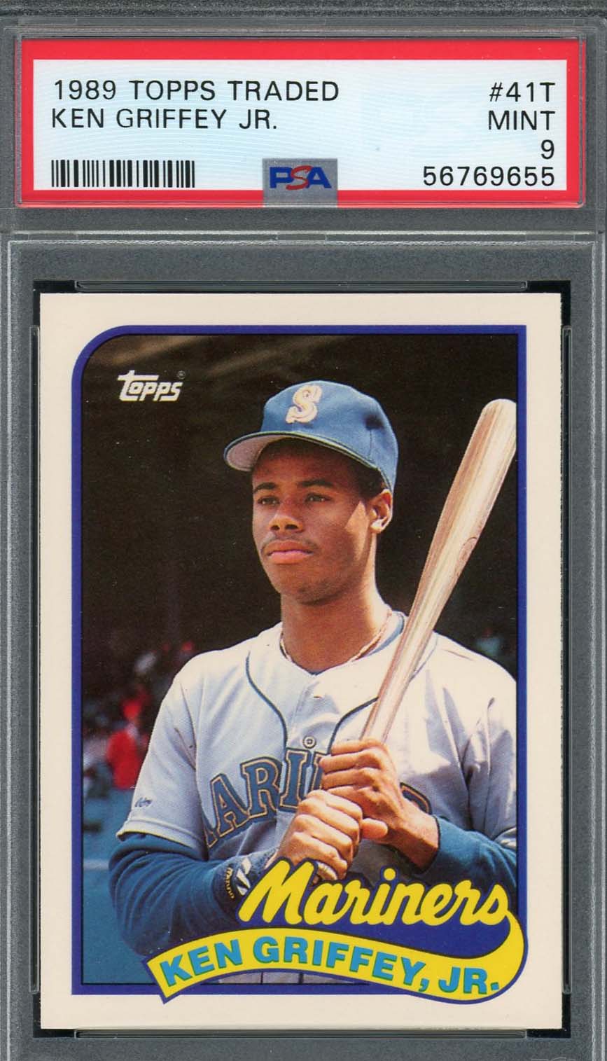 Ken Griffey Jr 1989 Topps Traded Baseball Rookie Card RC #41T Graded PSA 9