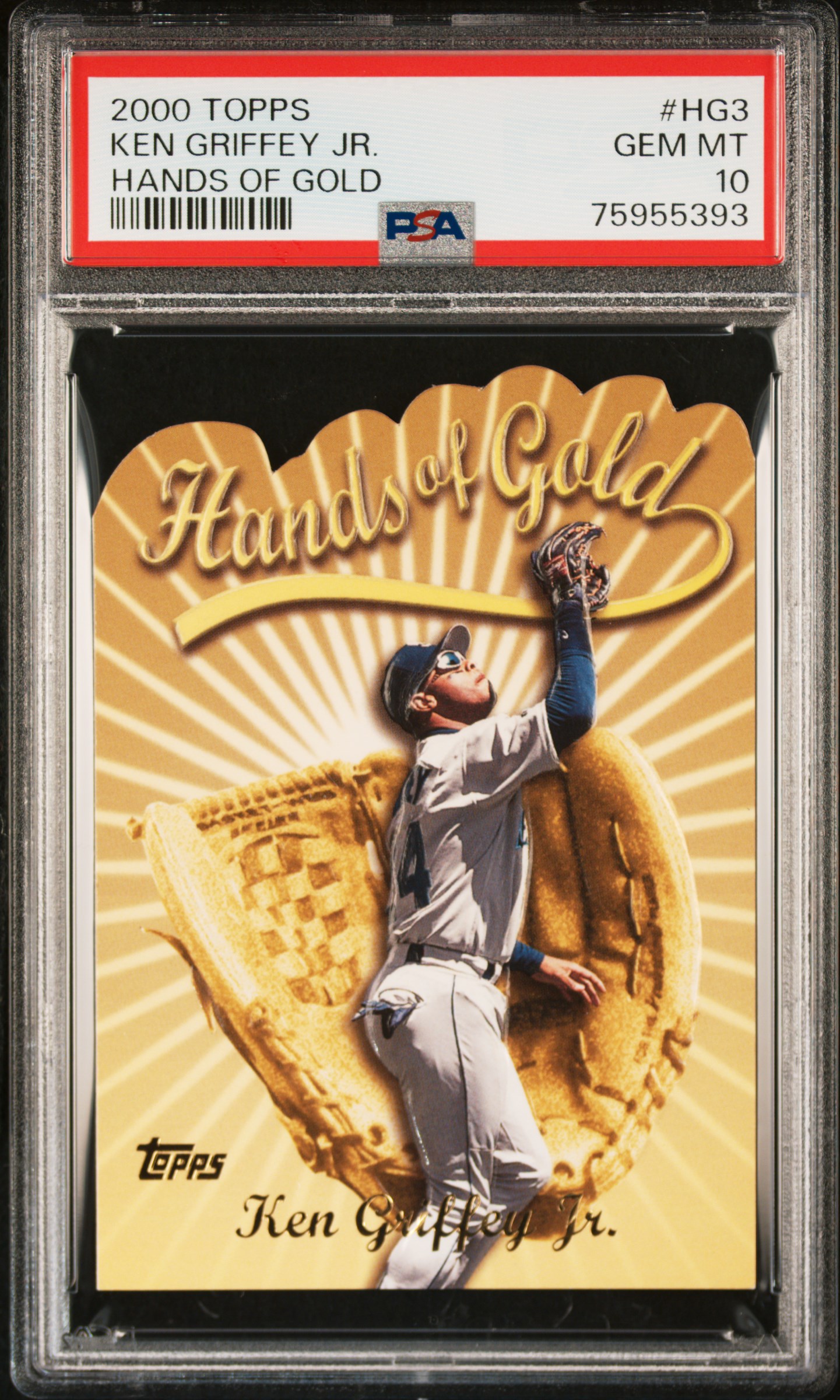 Ken Griffey Jr 2000 Topps Hands of Gold Baseball Card #HG3 Graded PSA 10