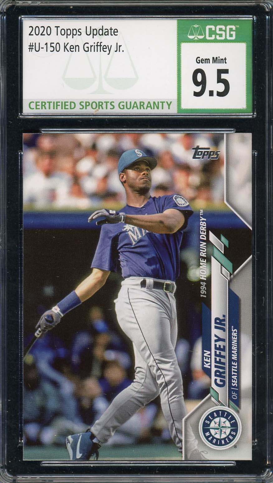 Ken Griffey Jr 2020 Topps Update Baseball Card #U-150 Graded CSG 9.5