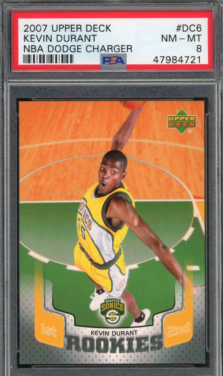 Kevin Durant Seattle Supersonics 2007 Upper Deck Basketball Rookie Card RC #DC6 Graded PSA 8 Kevin Durant Seattle Supersonics 2007 Upper Deck Basketball Rookie Card RC #DC6 Graded PSA 8