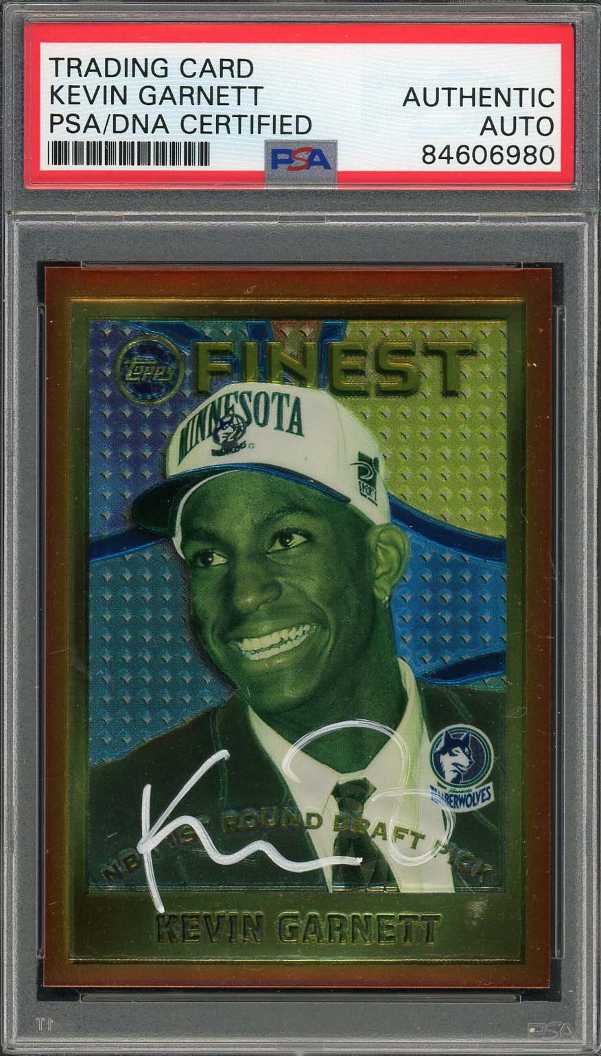 Kevin Garnett Autographed 1995 Topps Finest Signed Rookie Card #115 PSA Auto F Kevin Garnett Autographed 1995 Topps Finest Signed Rookie Card #115 PSA Auto F