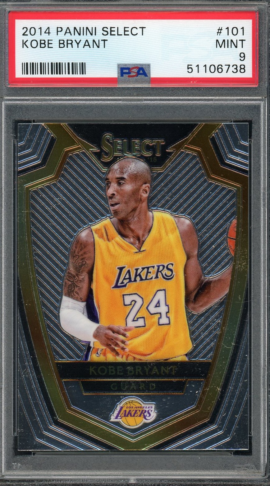 Kobe Bryant 2014 Panini Select Basketball Card #101 Graded PSA 9
