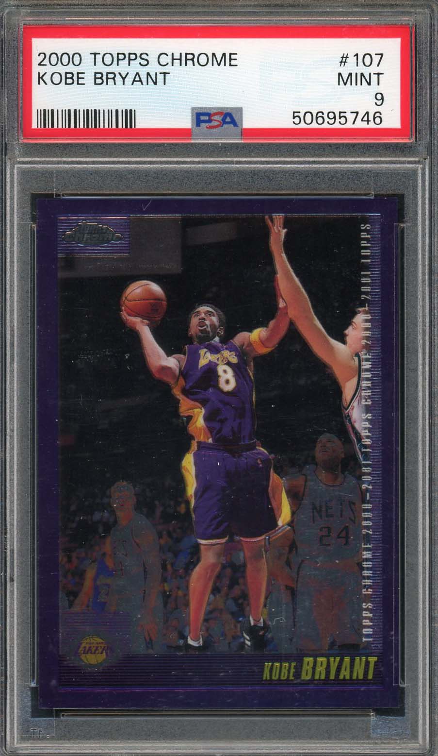 Kobe Bryant 2000 Topps Chrome Basketball Card #107 Graded PSA 9 MINT