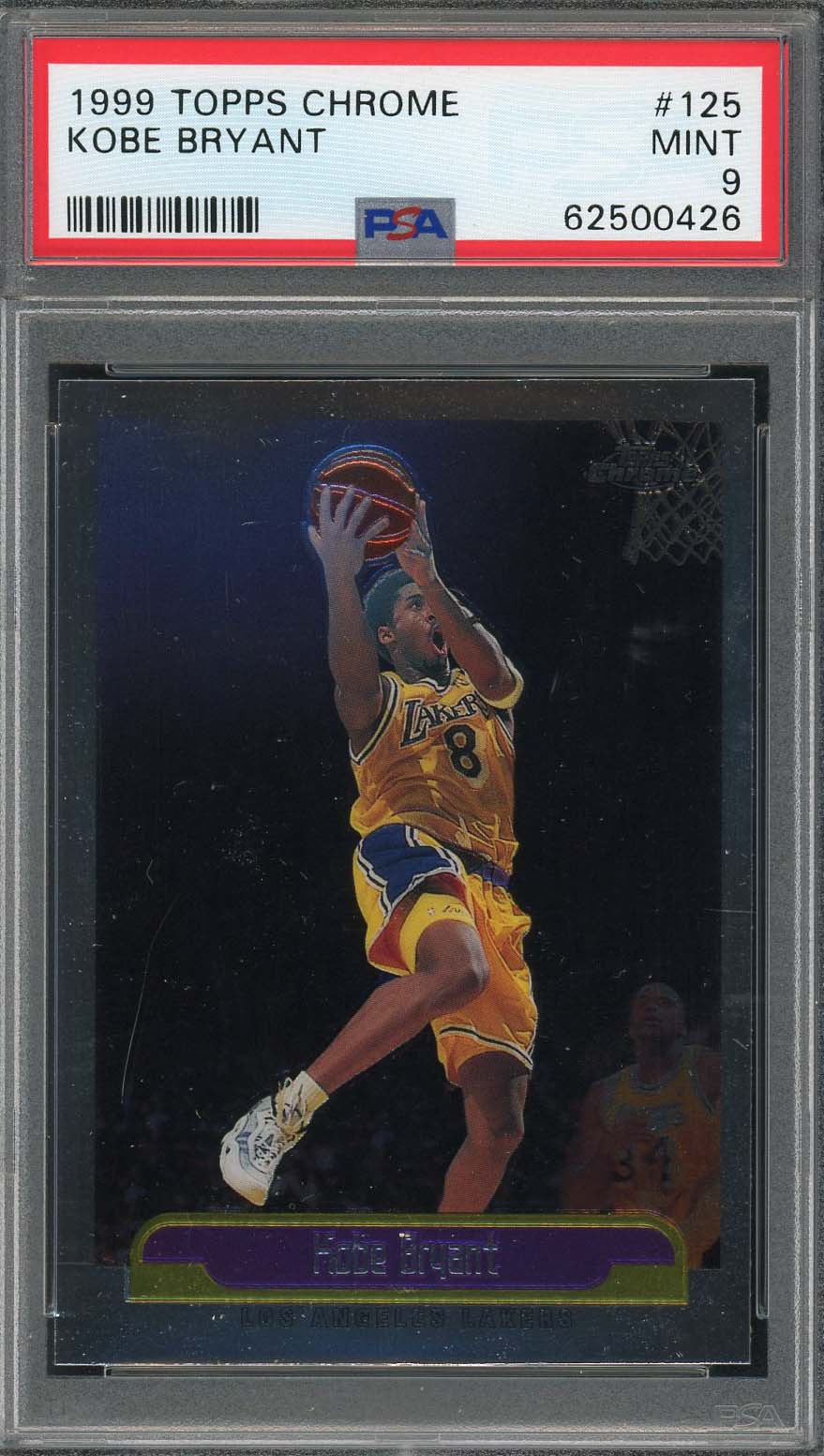 Kobe Bryant 1999 Topps Chrome Basketball Card #125 Graded PSA 9