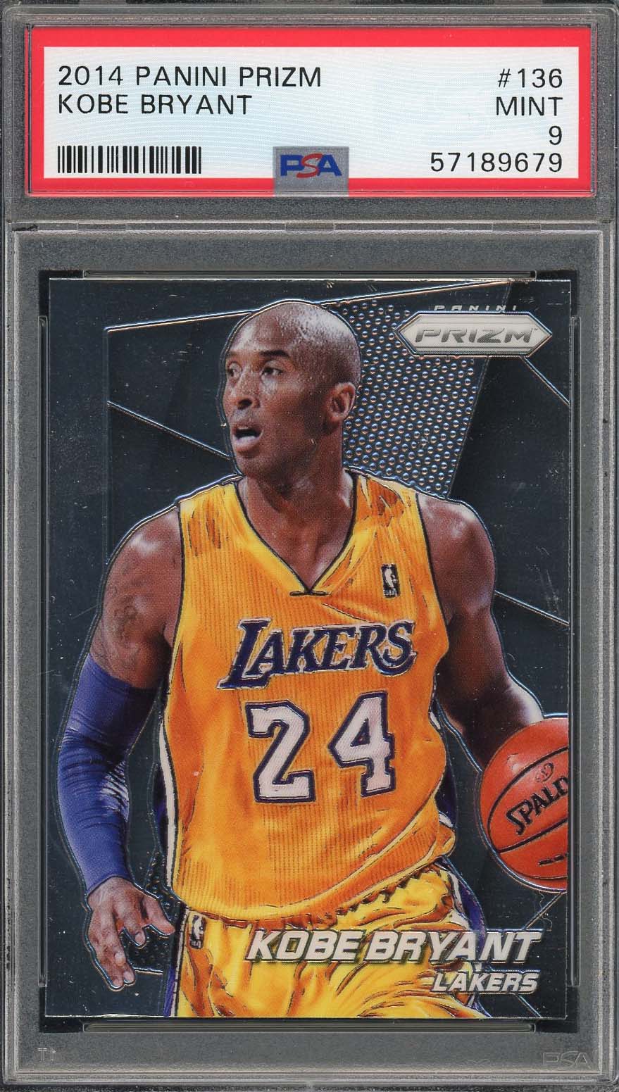 Kobe Bryant 2014 Panini Prizm Basketball Card #136 Graded PSA 9