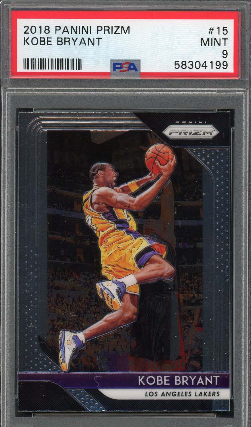 Kobe Bryant 2018 Panini Prizm Basketball Card #15 Graded PSA 9
