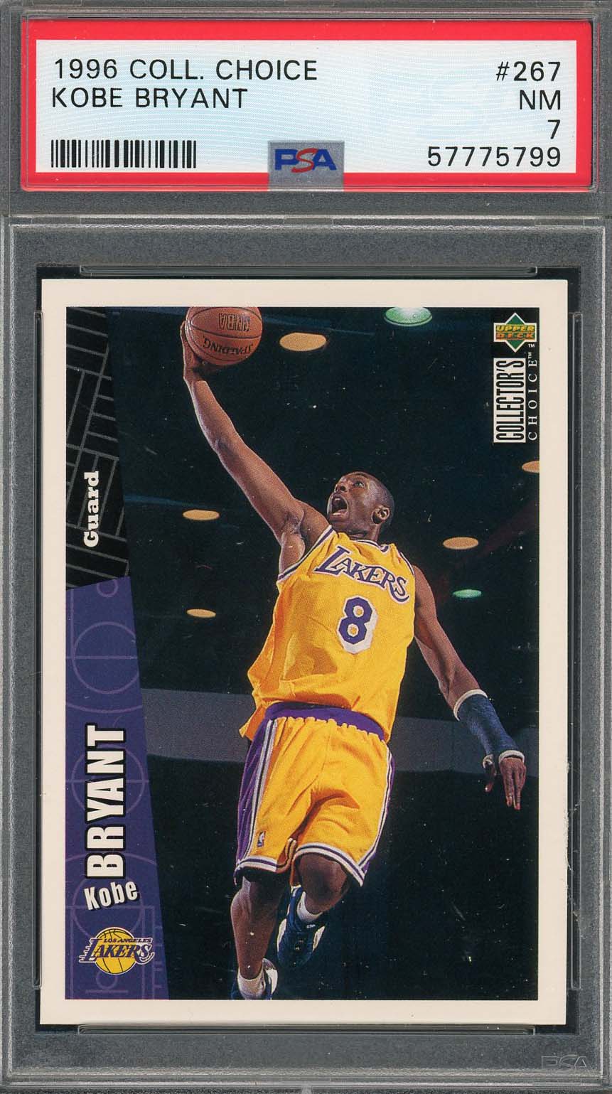 Kobe Bryant 1996 Upper Deck Collectors Choice Rookie Card #267 Graded PSA 7