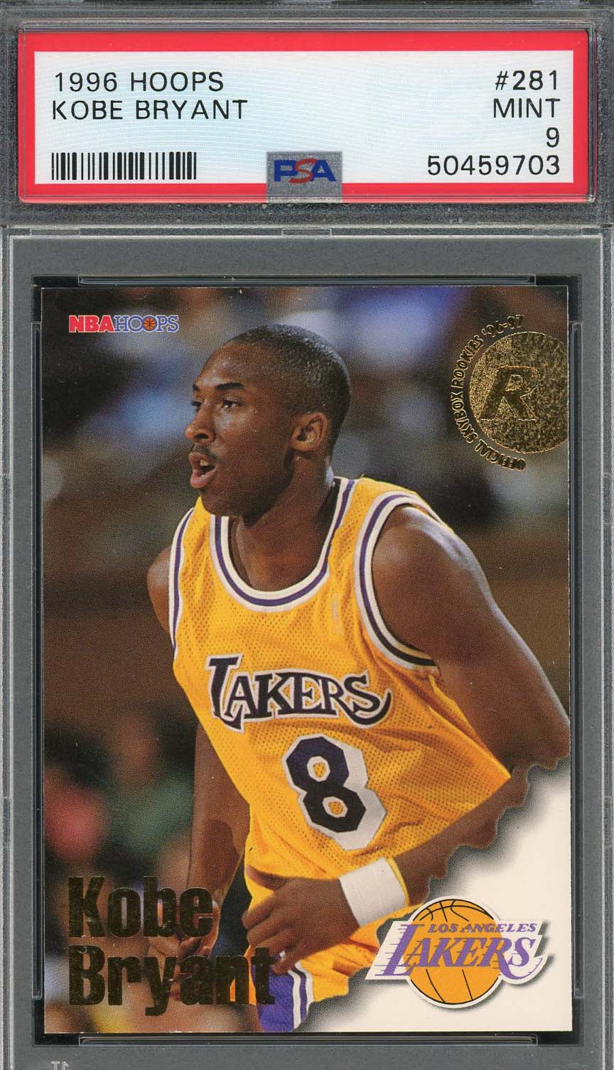 Kobe Bryant 1996 Hoops Rookie Basketball Card RC #281 Graded PSA 9 Kobe Bryant 1996 Hoops Rookie Basketball Card RC #281 Graded PSA 9