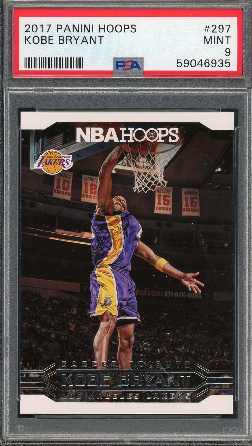 Kobe Bryant 2017 Panini Hopps Basketball Card #297 Graded PSA 9