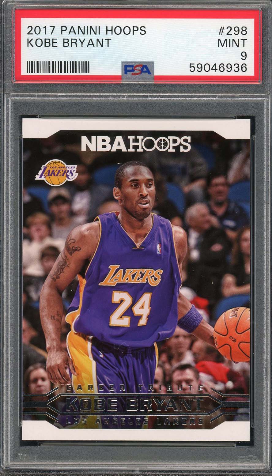 Kobe Bryant 2017 Panini Hopps Basketball Card #298 Graded PSA 9