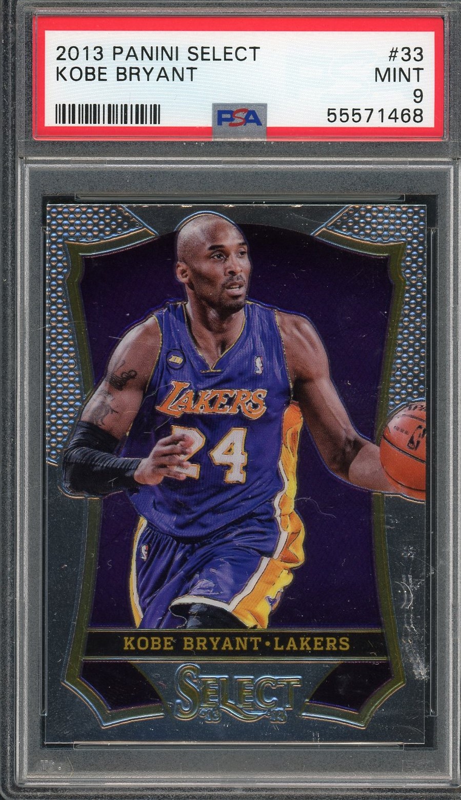 Kobe Bryant 2013 Panini Select Basketball Card #33 Graded PSA 9