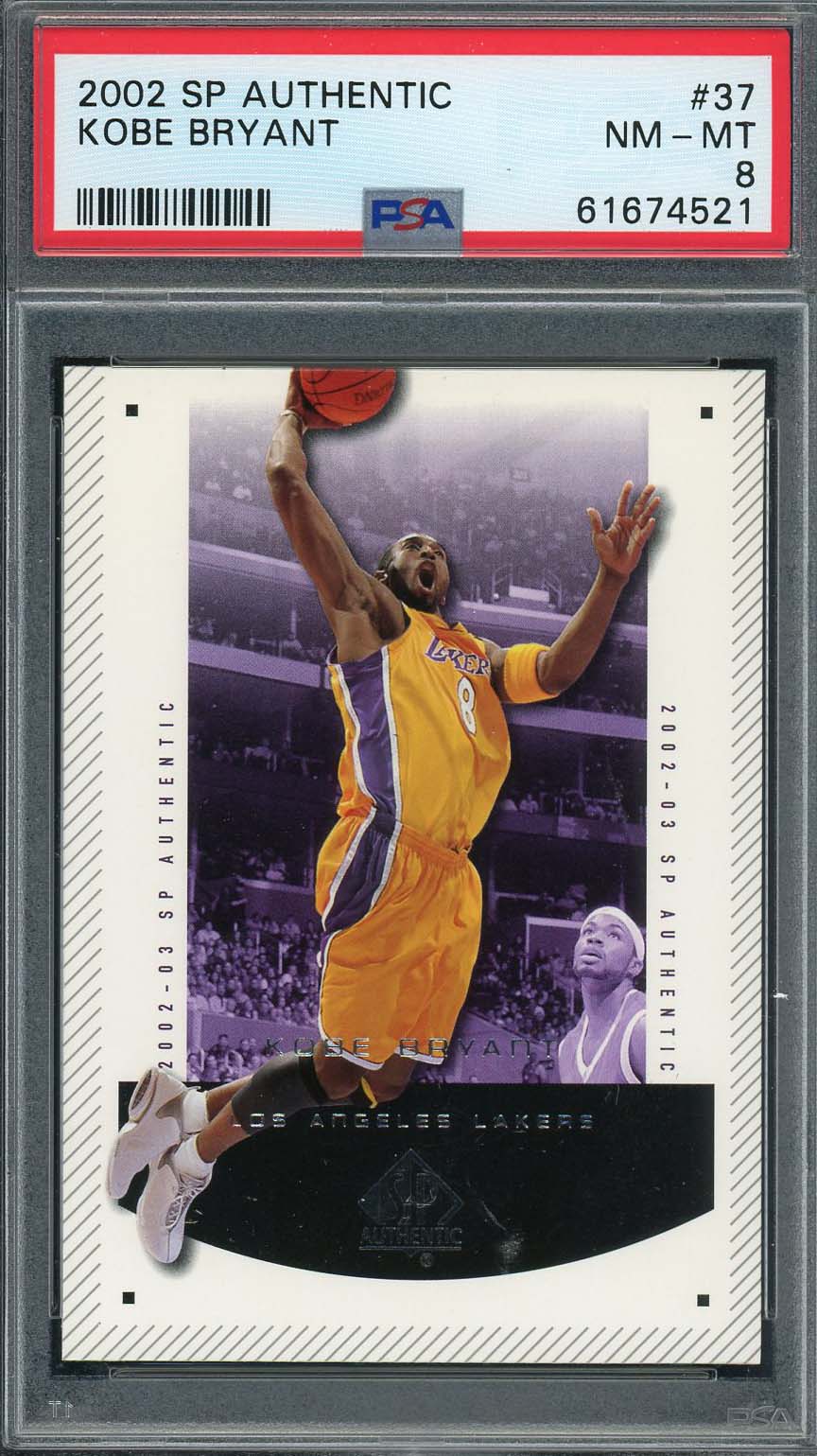 Kobe Bryant 2002 Upper Deck SP Authentic Basketball Card #37 Graded PSA 8 Kobe Bryant 2002 Upper Deck SP Authentic Basketball Card #37 Graded PSA 8